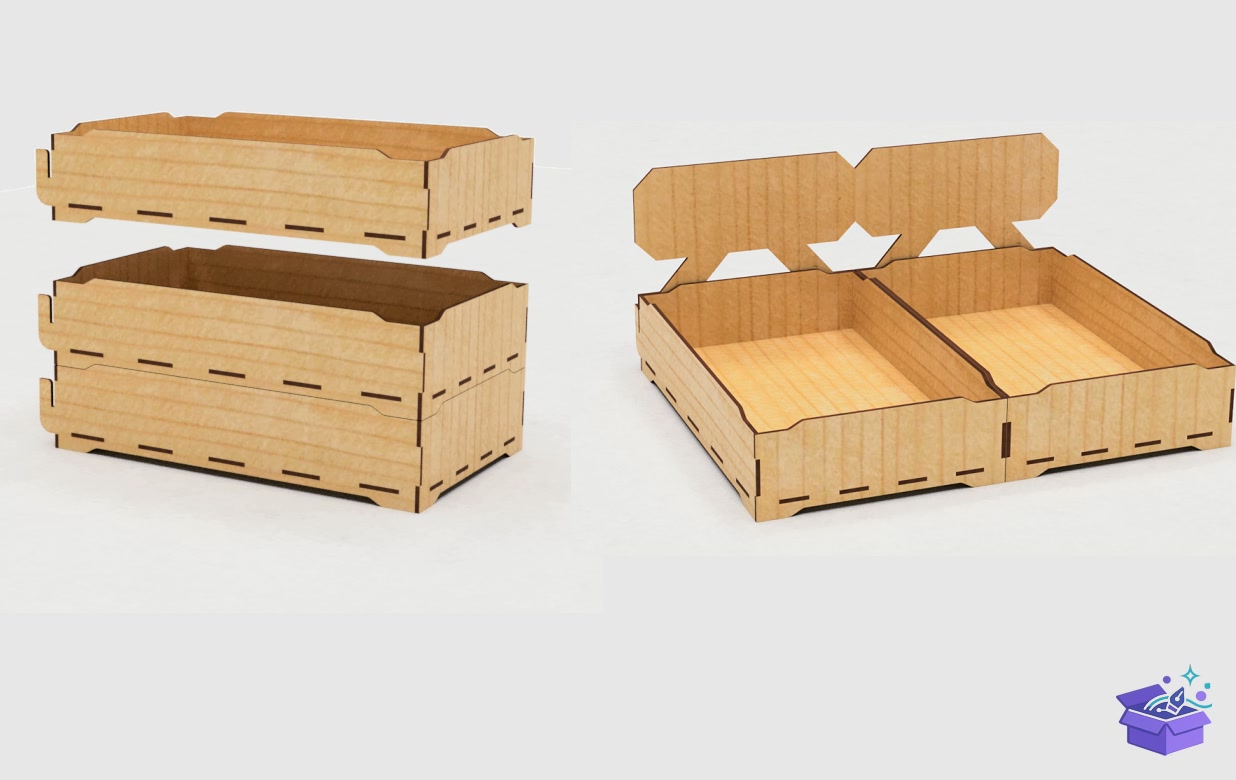 Stackable Sales Tray Laser - Lazer Kesim ve Çizim Dosyası (SVG, DXF, EPS, PNG) - detaylı önizleme 3