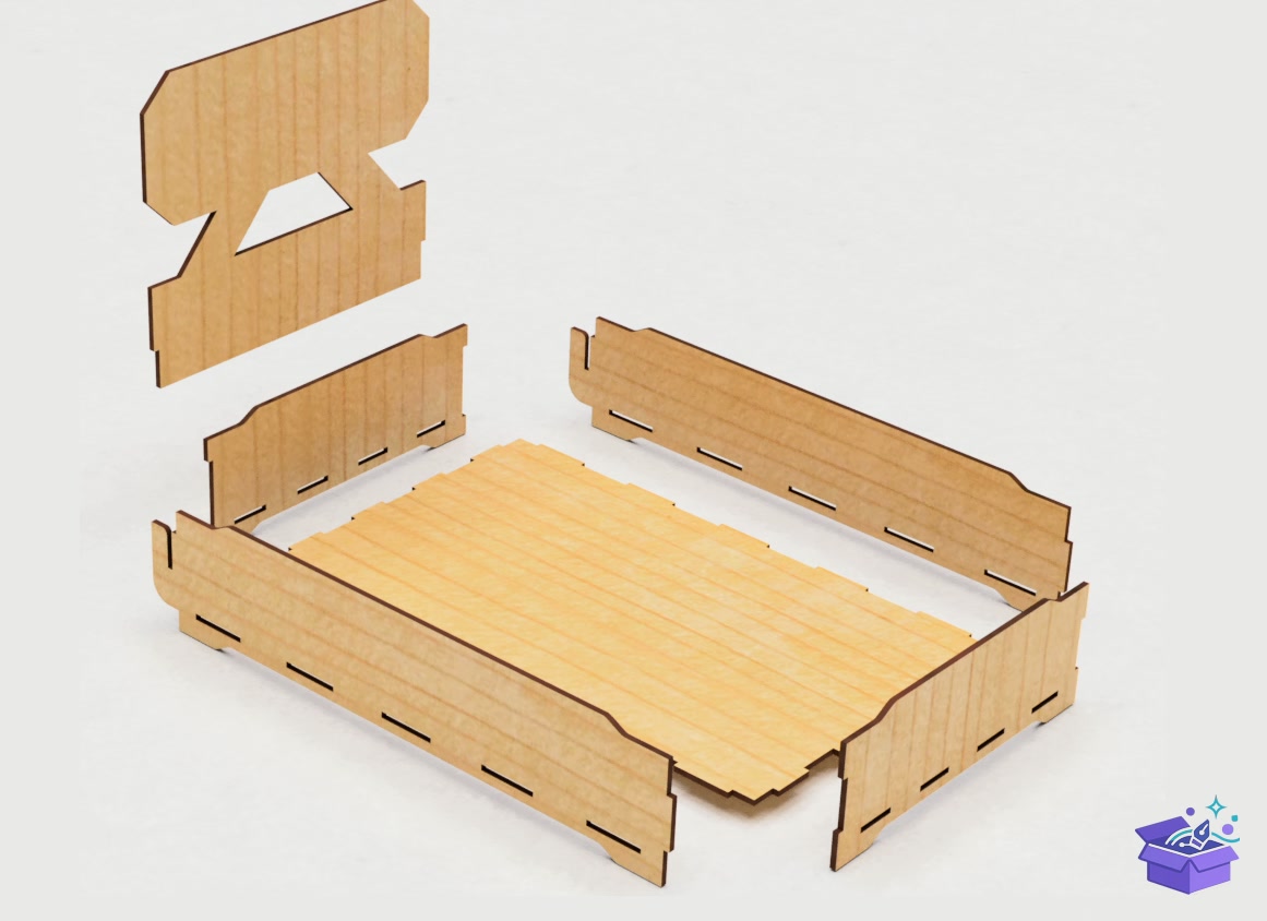 Stackable Sales Tray Laser - Lazer Kesim ve Çizim Dosyası (SVG, DXF, EPS, PNG) - detaylı önizleme 4