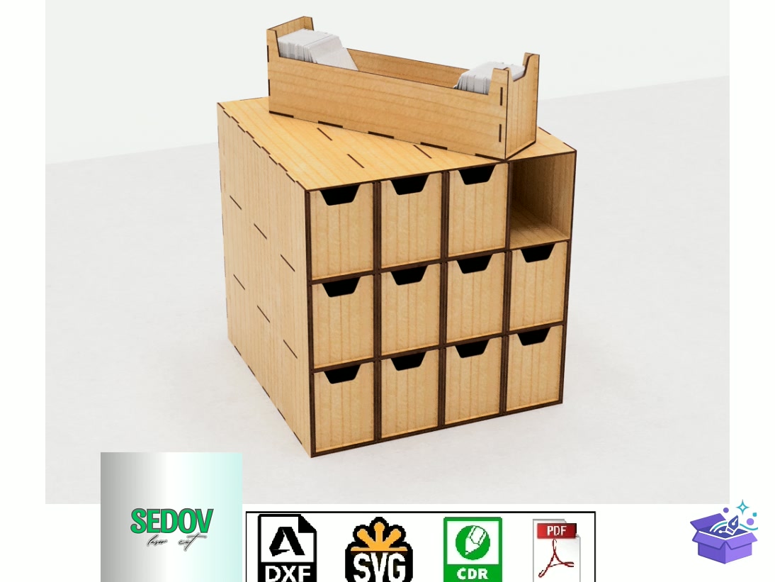 Lazer Kesim Organizer Card Kutu For CCG - Lazer Kesim ve Çizim Dosyası (SVG, DXF, EPS, PNG) - Lazer Kesim Dosyaları İndir (DXF, SVG, EPS)