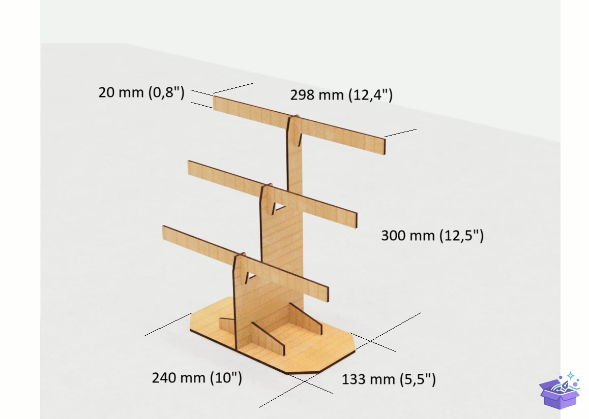 Bracelet And Anahtarlık Stand Lazer Kesim - El İşi ve Kesim Dosyası (SVG, DXF, EPS, PNG) - detaylı önizleme 2