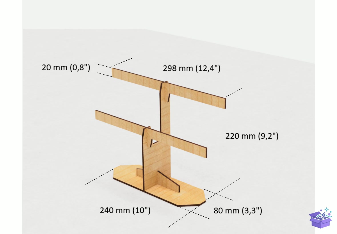 Bracelet And Anahtarlık Stand Lazer Kesim - El İşi ve Kesim Dosyası (SVG, DXF, EPS, PNG) - detaylı önizleme 3