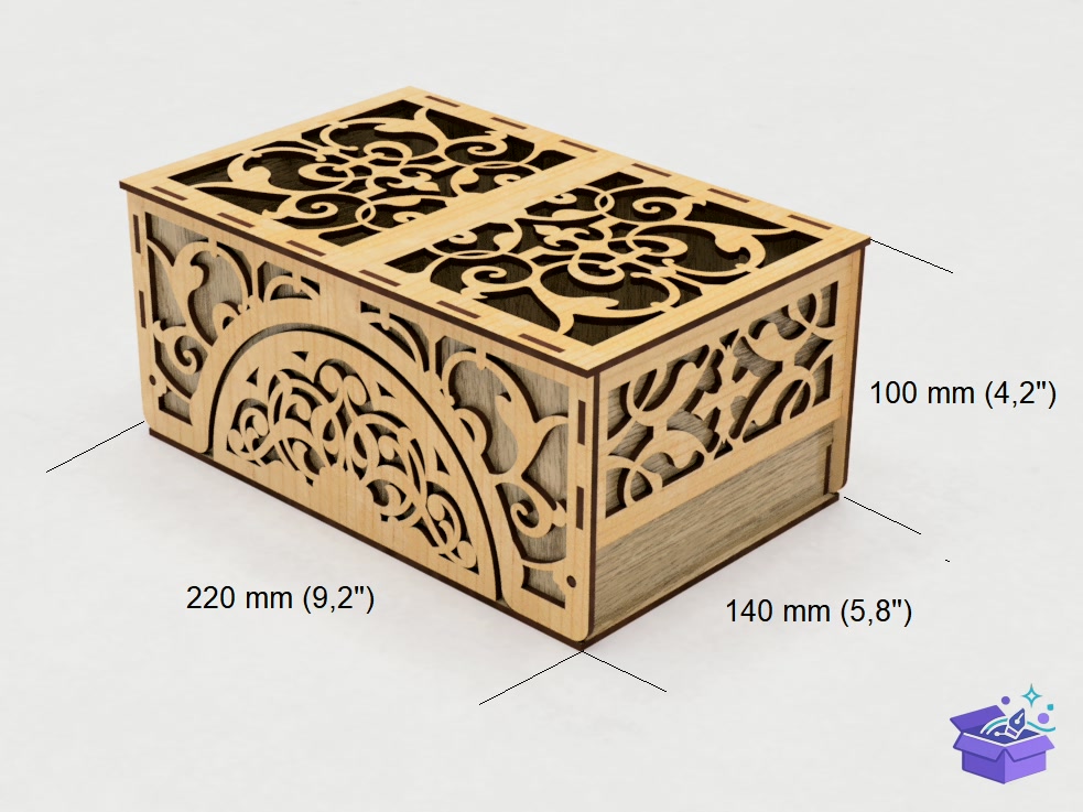 Lazer Kesim Gift Kutu 2 Sizes - Lazer Kesim ve Çizim Dosyası (SVG, DXF, EPS, PNG) - detaylı önizleme 2