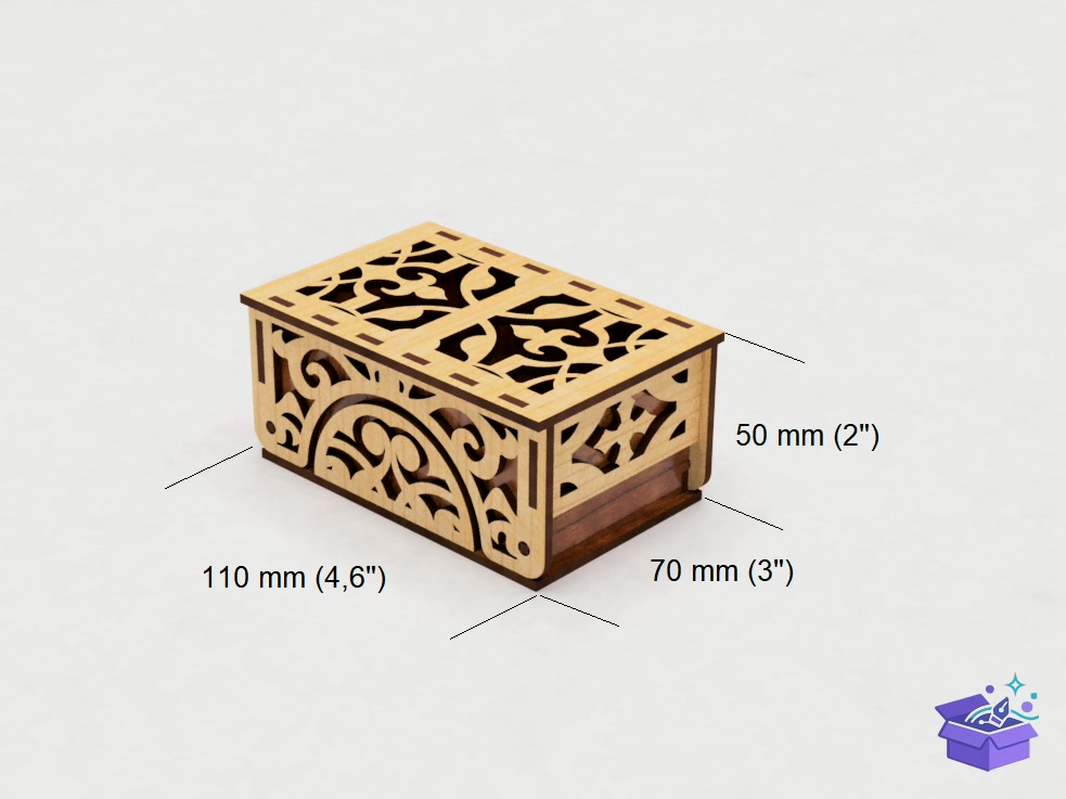 Lazer Kesim Gift Kutu 2 Sizes - Lazer Kesim ve Çizim Dosyası (SVG, DXF, EPS, PNG) - detaylı önizleme 3