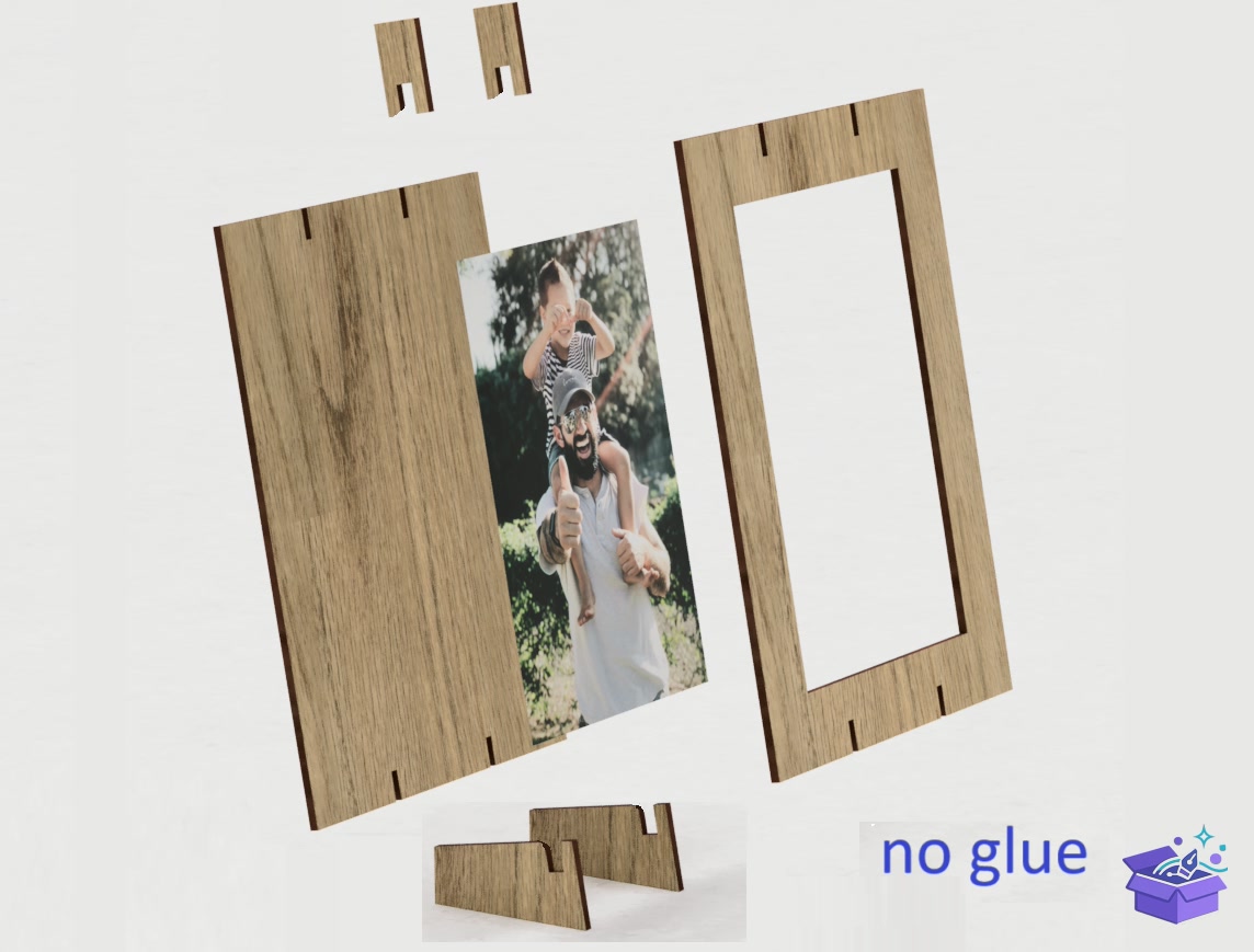 Lazer Kesim Photo Çerçeve Of 6 Çerçeve - Lazer Kesim ve Çizim Dosyası (SVG, DXF, EPS, PNG) - detaylı önizleme 2