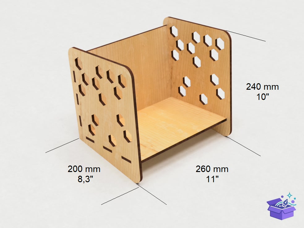 Simple Tabletop Bookshelf Laser - Lazer Kesim ve Çizim Dosyası (SVG, DXF, EPS, PNG) - detaylı önizleme 2