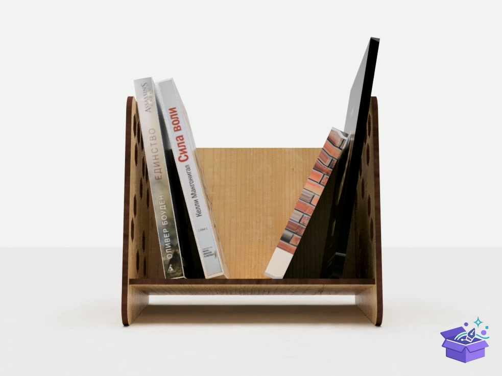Simple Tabletop Bookshelf Laser - Lazer Kesim ve Çizim Dosyası (SVG, DXF, EPS, PNG) - detaylı önizleme 5