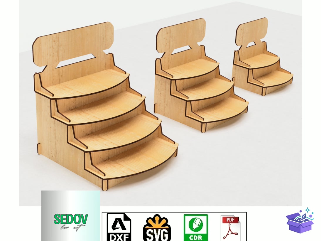 Retail Counter Display Stand Lazer Kesim - Lazer Kesim ve Çizim Dosyası (SVG, DXF, EPS, PNG) - Lazer Kesim Dosyaları İndir (DXF, SVG, AI)