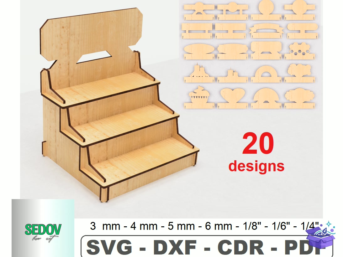 Exhibition Stand With Showcase Lazer Kesim - Lazer Kesim ve Çizim Dosyası (SVG, DXF, EPS, PNG) - Lazer Kesim Dosyaları İndir (DXF, SVG, EPS)