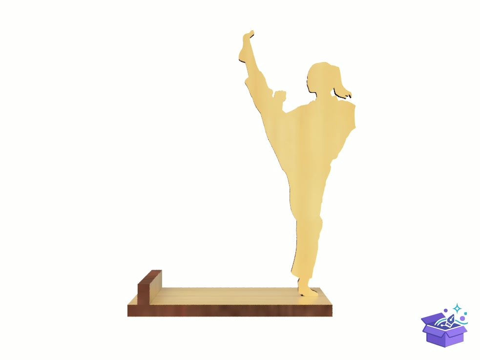 Lazer Kesim Karate Pose Telefon Standı - Lazer Kesim ve Çizim Dosyası (SVG, DXF, EPS, PNG) - detaylı önizleme 4