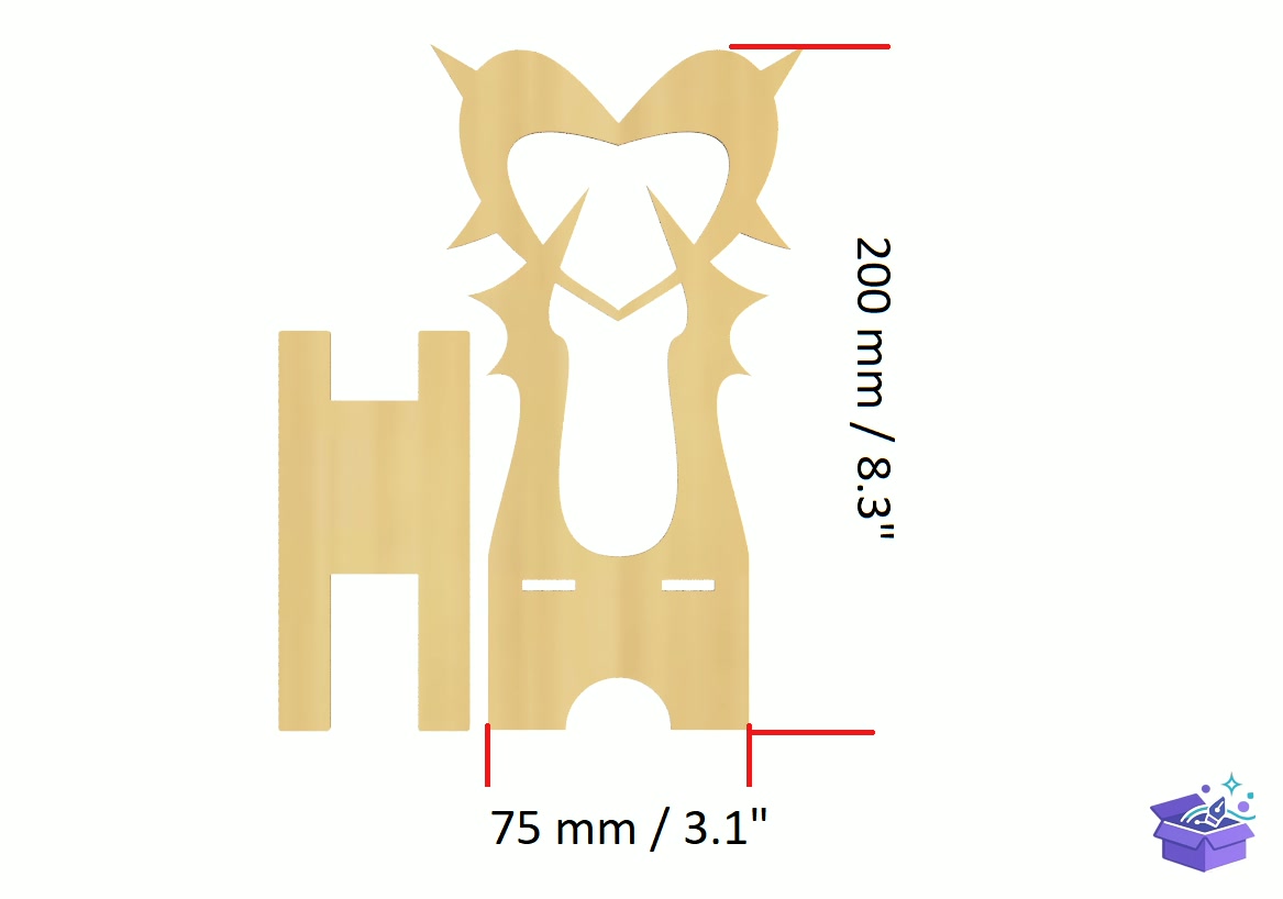 Lazer Kesim Telefon Standı Prickly Kalp Temalı - Lazer Kesim ve Çizim Dosyası (SVG, DXF, EPS, PNG) - detaylı önizleme 2