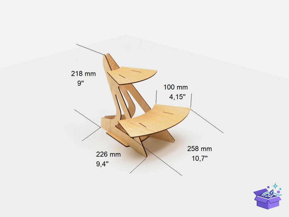 Rounded Stand Raflar Lazer Kesim - Lazer Kesim ve Çizim Dosyası (SVG, DXF, EPS, PNG) - detaylı önizleme 4