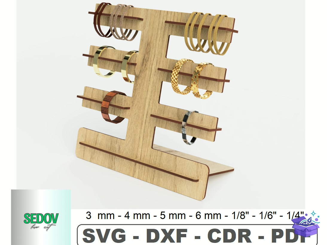 Bracelet Rack Laser - Lazer Kesim ve Çizim Dosyası (SVG, DXF, EPS, PNG) - Lazer Kesim Dosyaları İndir (DXF, SVG, EPS)