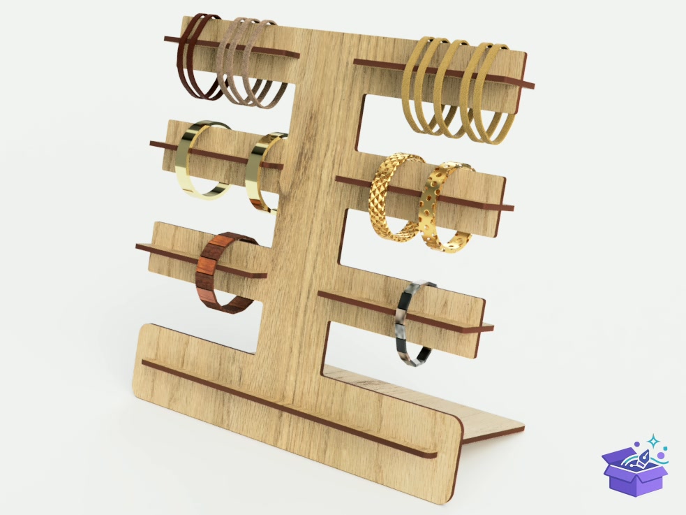 Bracelet Rack Laser - Lazer Kesim ve Çizim Dosyası (SVG, DXF, EPS, PNG) - detaylı önizleme 4