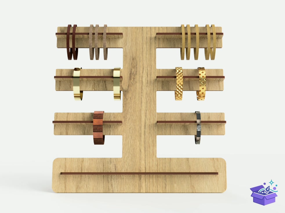 Bracelet Rack Laser - Lazer Kesim ve Çizim Dosyası (SVG, DXF, EPS, PNG) - detaylı önizleme 5