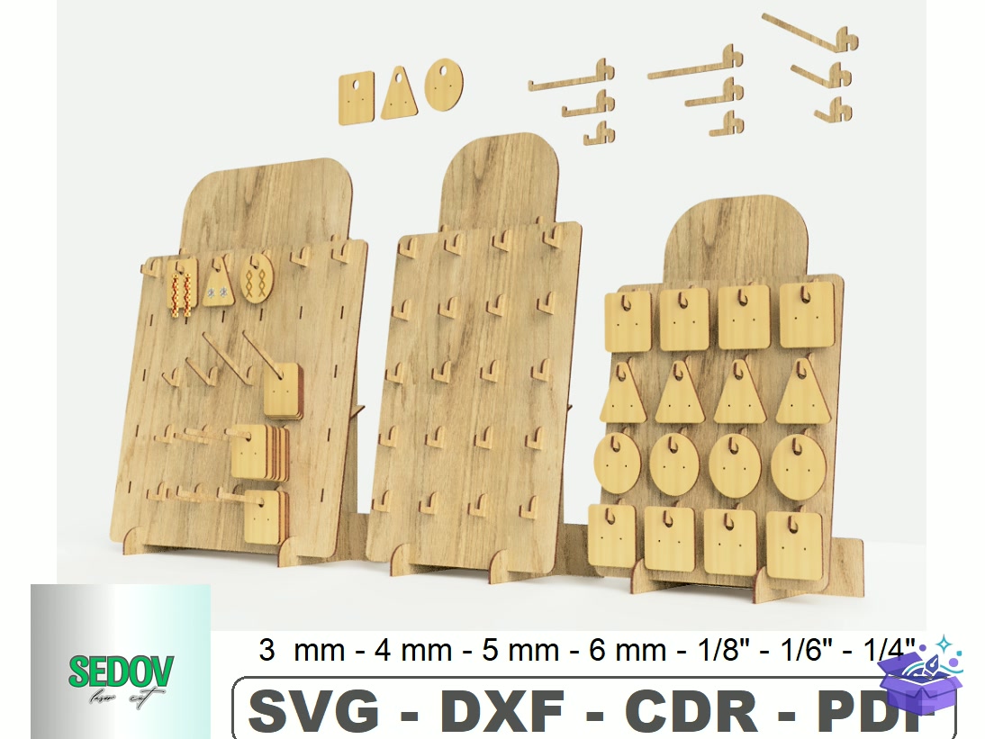 Küpe Display Stand Option 2 Lazer Kesim - Lazer Kesim ve Çizim Dosyası (SVG, DXF, EPS, PNG) - Lazer Kesim Dosyaları İndir (DXF, SVG, EPS)