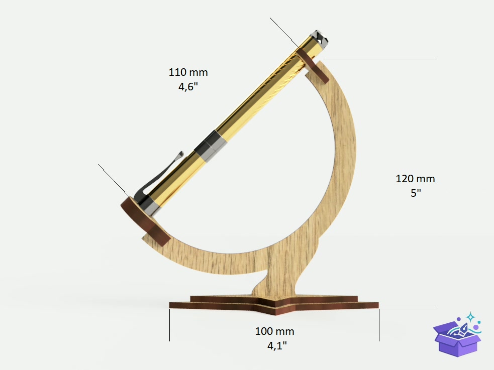 Pen Stand Laser - Lazer Kesim ve Çizim Dosyası (SVG, DXF, EPS, PNG) - detaylı önizleme 2