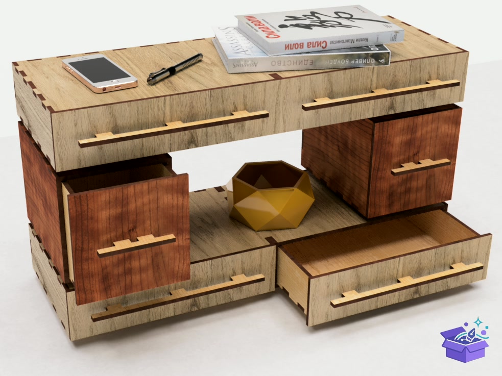 Drawing Table Superstructure With Drawer - Lazer Kesim ve Çizim Dosyası (SVG, DXF, EPS, PNG) - detaylı önizleme 5