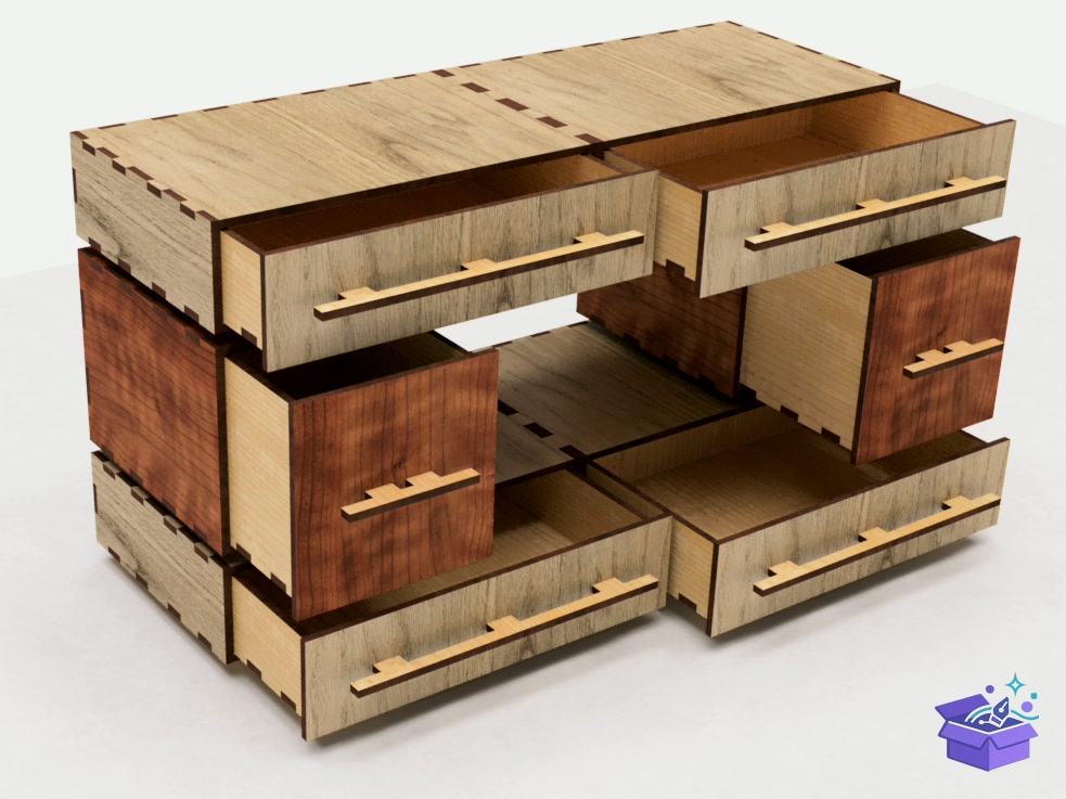 Drawing Table Superstructure With Drawer - Lazer Kesim ve Çizim Dosyası (SVG, DXF, EPS, PNG) - detaylı önizleme 6