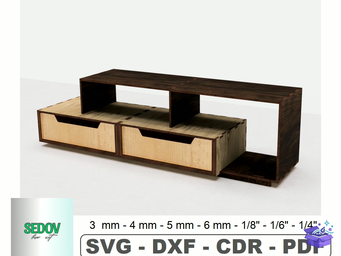 Duvar Rafı With Drawers For Desktop Lazer Kesim - Lazer Kesim ve Çizim Dosyası (SVG, DXF, EPS, PNG) - Lazer Kesim Dosyaları İndir (DXF, SVG, EPS)