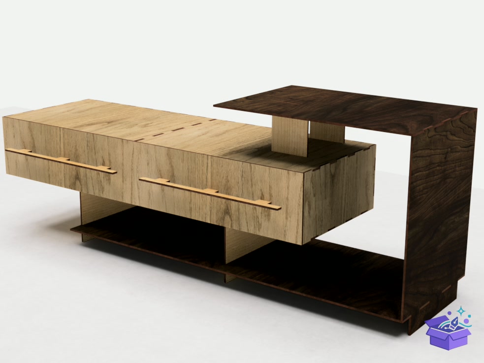 Table Duvar Rafı With Drawers Lazer Kesim - Lazer Kesim ve Çizim Dosyası (SVG, DXF, EPS, PNG) - detaylı önizleme 4
