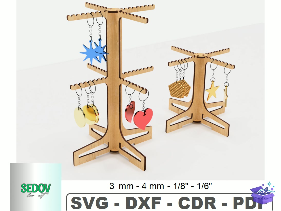 Retail Stand For Anahtarlık Lazer Kesim - Lazer Kesim ve Çizim Dosyası (SVG, DXF, EPS, PNG) - Lazer Kesim Dosyaları İndir (DXF, SVG, AI)