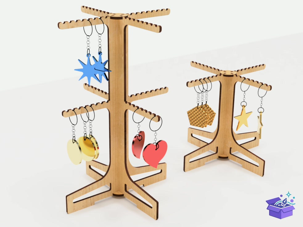 Retail Stand For Anahtarlık Lazer Kesim - Lazer Kesim ve Çizim Dosyası (SVG, DXF, EPS, PNG) - detaylı önizleme 4