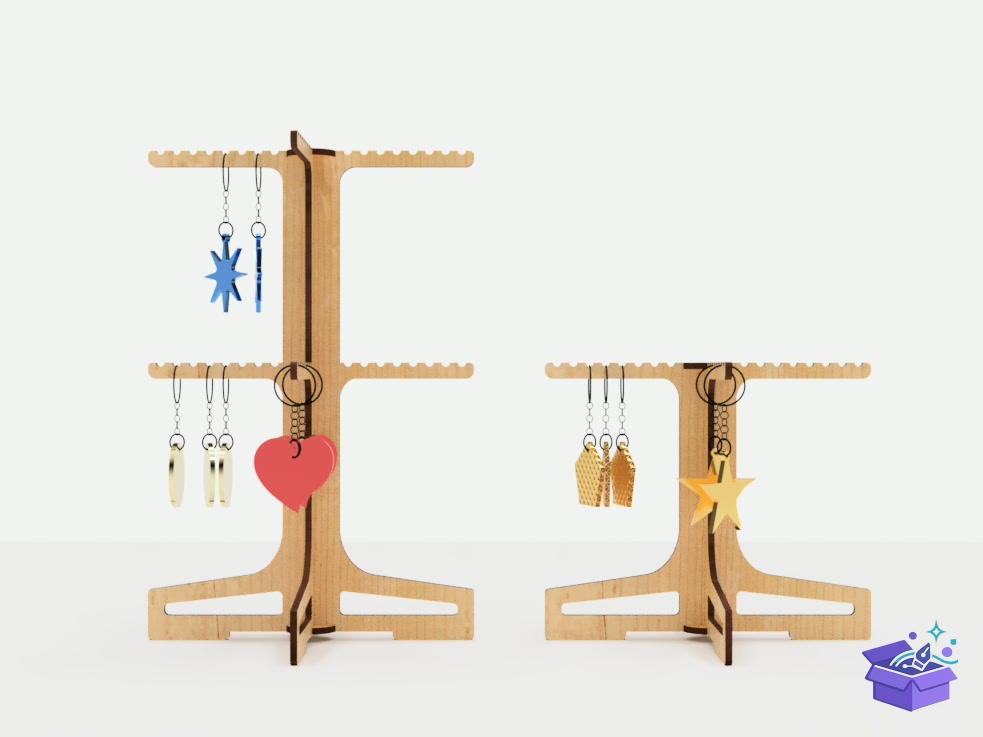 Retail Stand For Anahtarlık Lazer Kesim - Lazer Kesim ve Çizim Dosyası (SVG, DXF, EPS, PNG) - detaylı önizleme 5