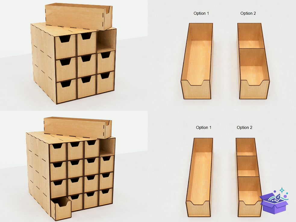 Lazer Kesim Of 12 Organizers - Lazer Kesim ve Çizim Dosyası (SVG, DXF, EPS, PNG) - detaylı önizleme 5