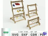 Anahtarlık Sergileme Standı (3 Boyut) - Lazer Kesim ve Çizim Dosyası (SVG, DXF, CDR, PDF, PNG) - detaylı önizleme 1