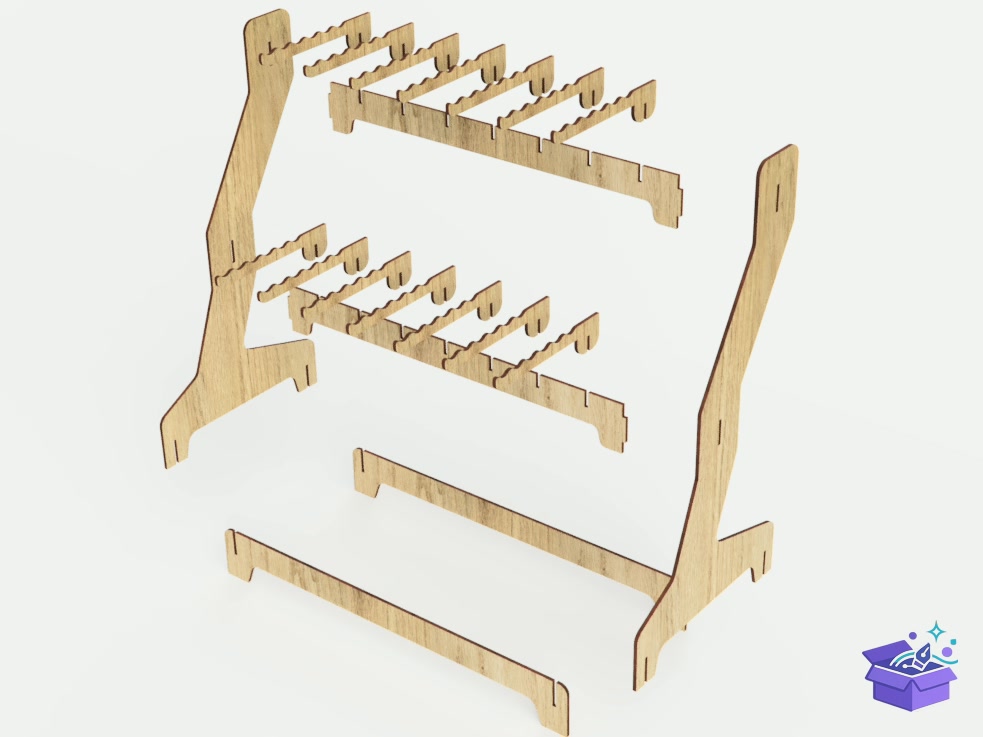 Anahtarlık Display Stand Lazer Kesim 3 Size - Lazer Kesim ve Çizim Dosyası (SVG, DXF, EPS, PNG) - detaylı önizleme 3