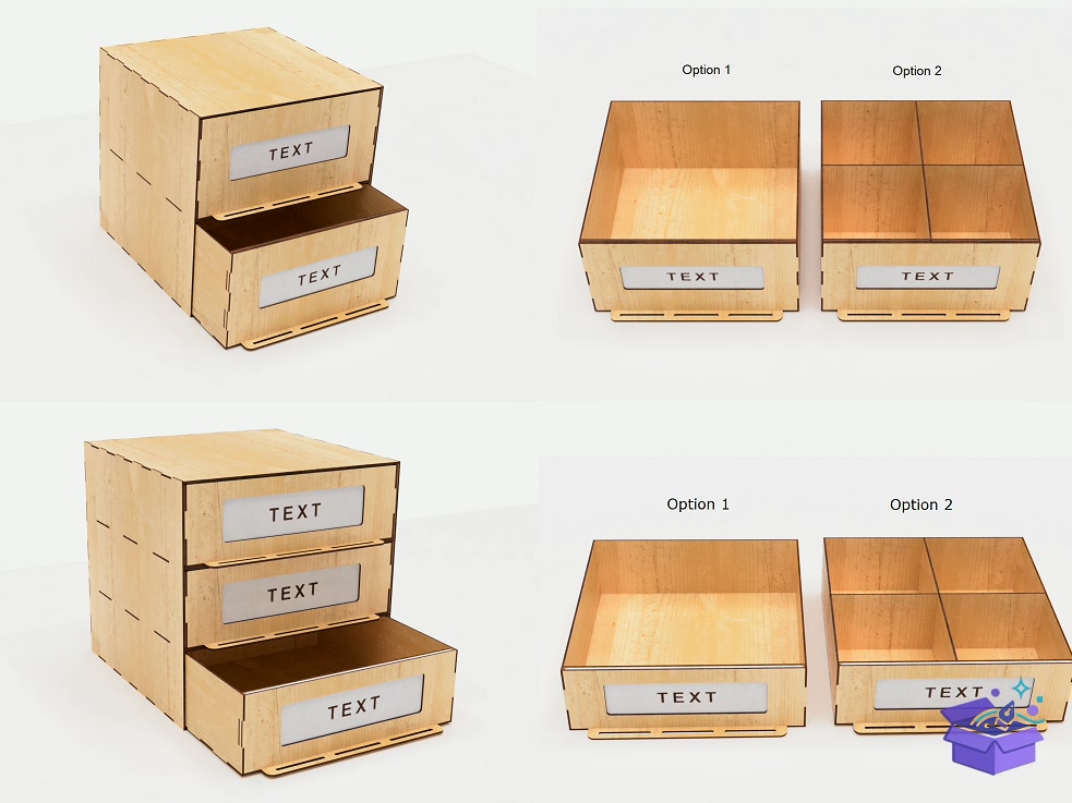 Of 12 Chest Of Drawers Lazer Kesim - Lazer Kesim ve Çizim Dosyası (SVG, DXF, EPS, PNG) - detaylı önizleme 4