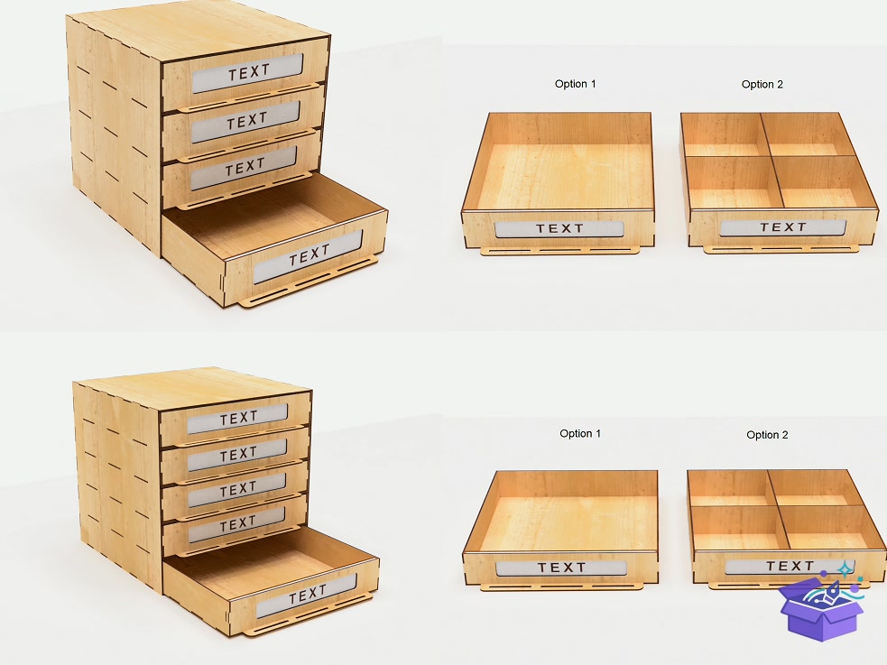 Of 12 Chest Of Drawers Lazer Kesim - Lazer Kesim ve Çizim Dosyası (SVG, DXF, EPS, PNG) - detaylı önizleme 5