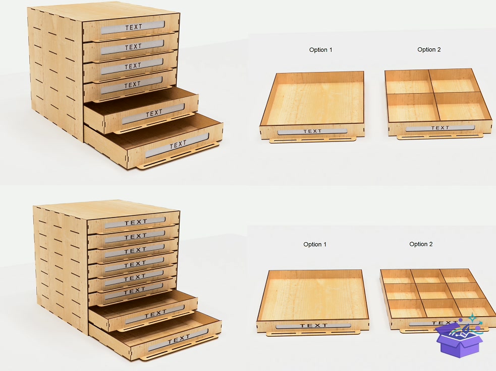 Of 12 Chest Of Drawers Lazer Kesim - Lazer Kesim ve Çizim Dosyası (SVG, DXF, EPS, PNG) - detaylı önizleme 6