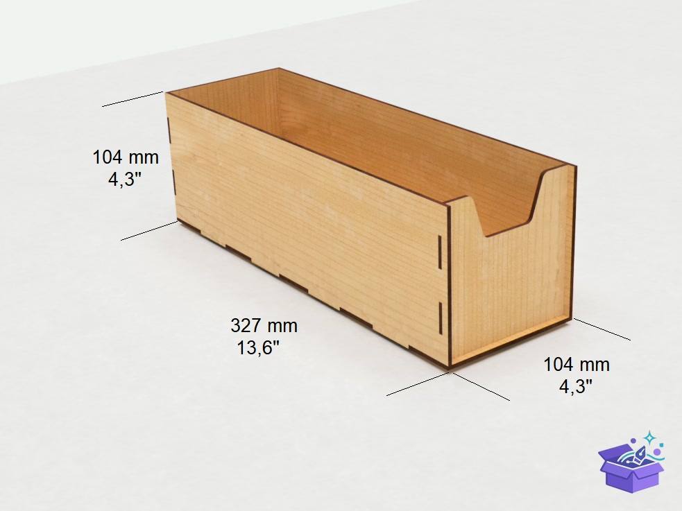 Lazer Kesim Desk Kutu Of 6 Drawers - Lazer Kesim ve Çizim Dosyası (SVG, DXF, EPS, PNG) - detaylı önizleme 4
