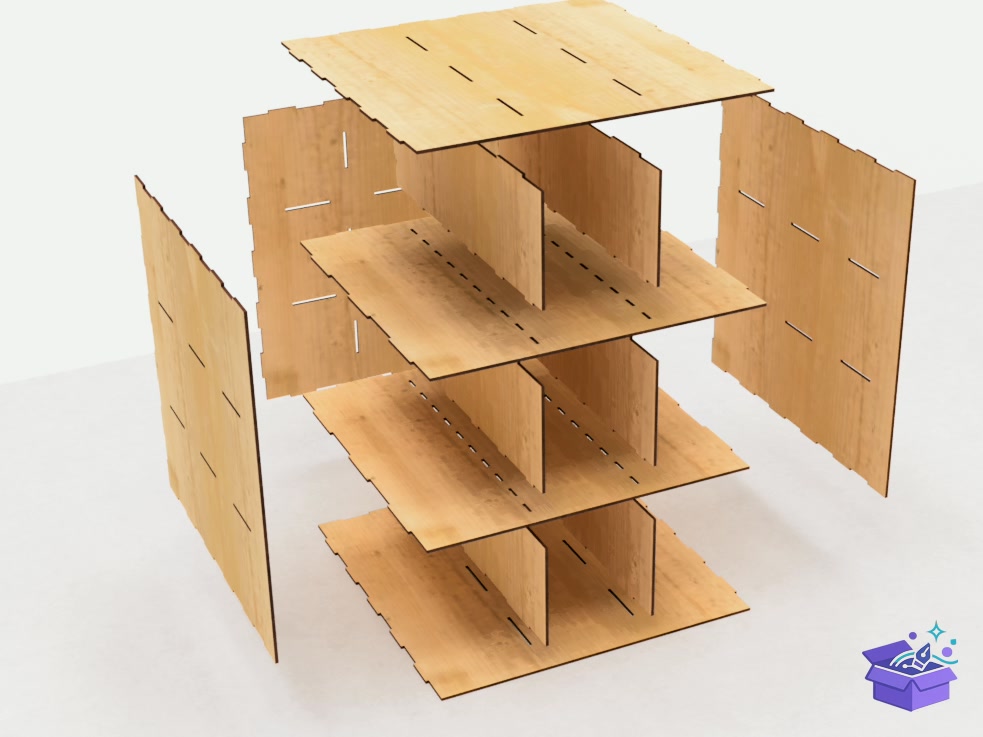 Lazer Kesim Desk Kutu Of 6 Drawers - Lazer Kesim ve Çizim Dosyası (SVG, DXF, EPS, PNG) - detaylı önizleme 6