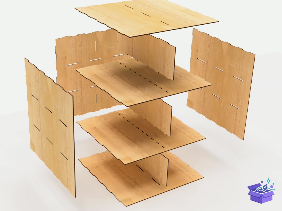 Lazer Kesim Chest 6 Drawers İn Two Rows - Lazer Kesim ve Çizim Dosyası (SVG, DXF, EPS, PNG) - detaylı önizleme 6