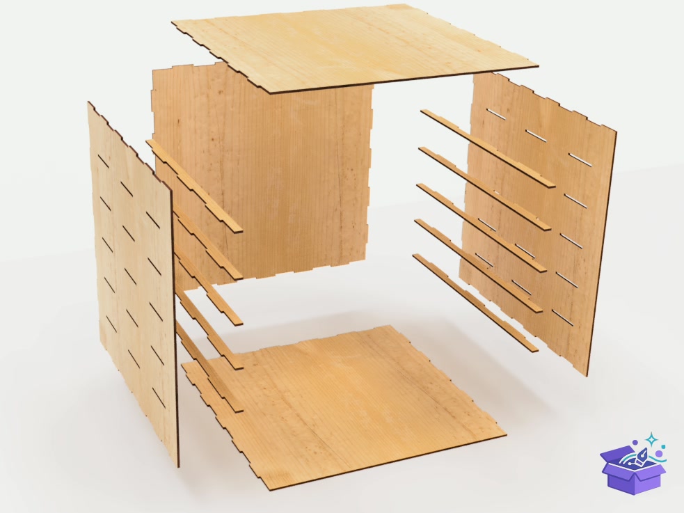 Lazer Kesim Kutu With 6 Drawers - Lazer Kesim ve Çizim Dosyası (SVG, DXF, EPS, PNG) - detaylı önizleme 6