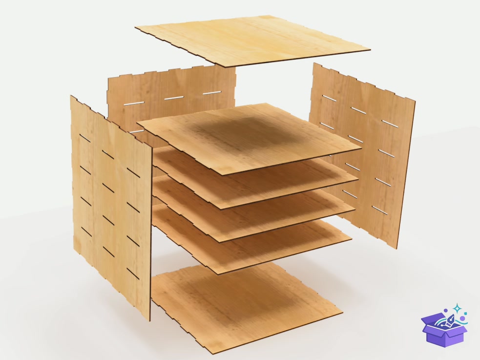 Lazer Kesim Kutu With 5 Drawers - Lazer Kesim ve Çizim Dosyası (SVG, DXF, EPS, PNG) - detaylı önizleme 4