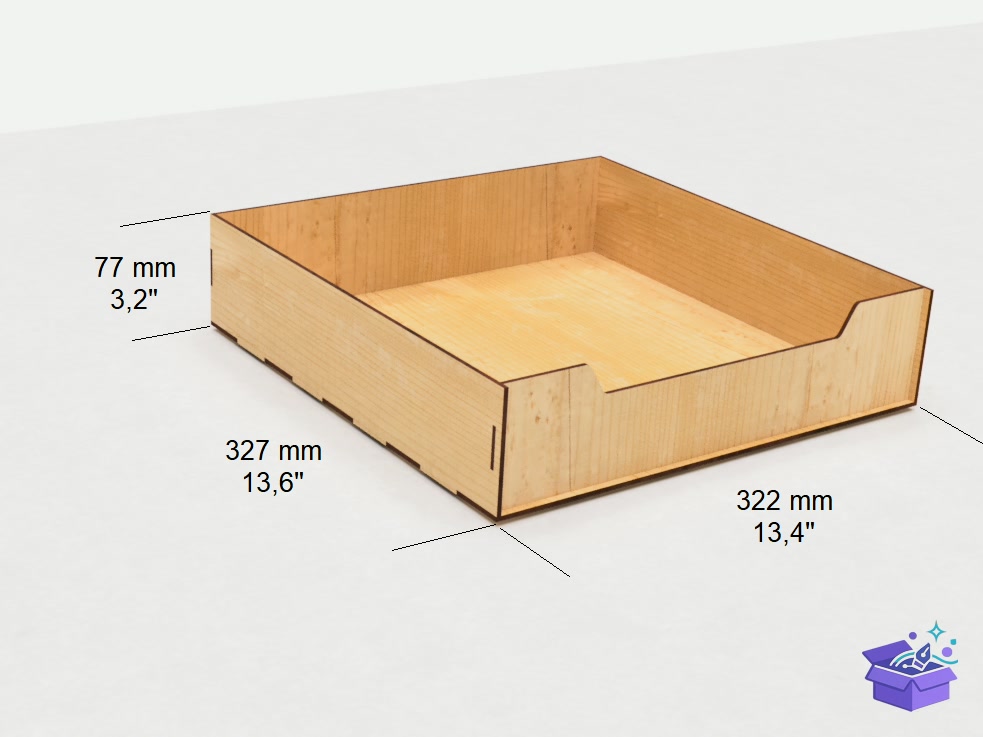 Lazer Kesim Organizer With 4 Drawers - Lazer Kesim ve Çizim Dosyası (SVG, DXF, EPS, PNG) - detaylı önizleme 3