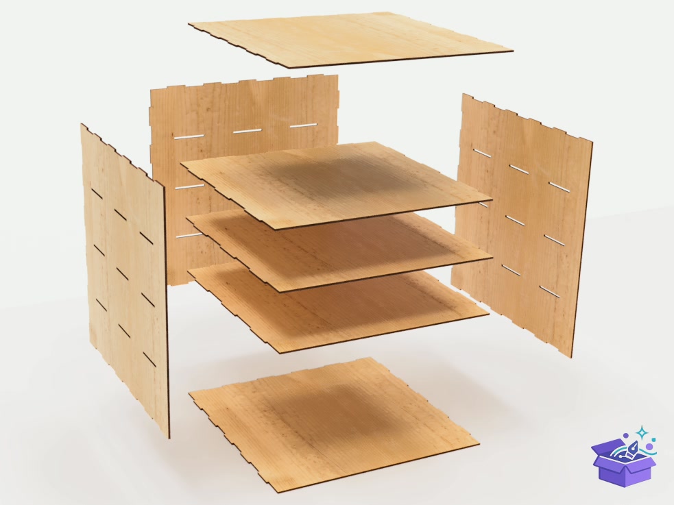 Lazer Kesim Organizer With 4 Drawers - Lazer Kesim ve Çizim Dosyası (SVG, DXF, EPS, PNG) - detaylı önizleme 5