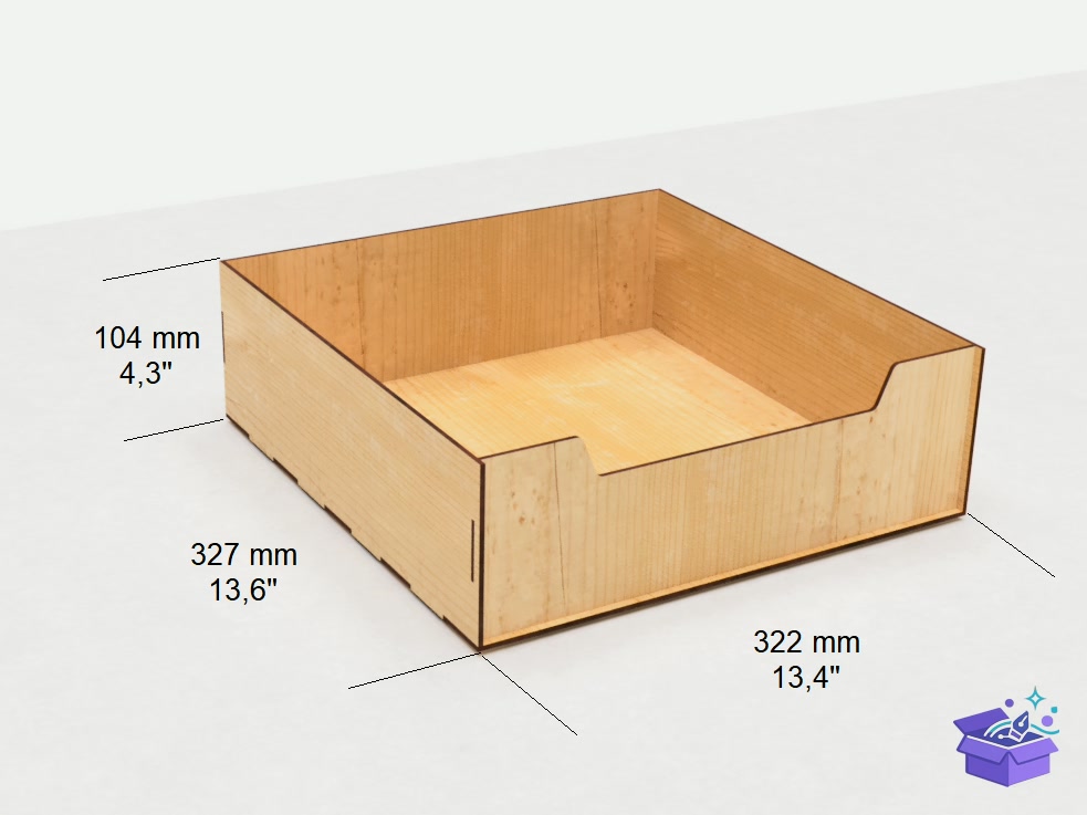 Lazer Kesim Storage Kutu With 3 Drawers - Lazer Kesim ve Çizim Dosyası (SVG, DXF, EPS, PNG) - detaylı önizleme 3