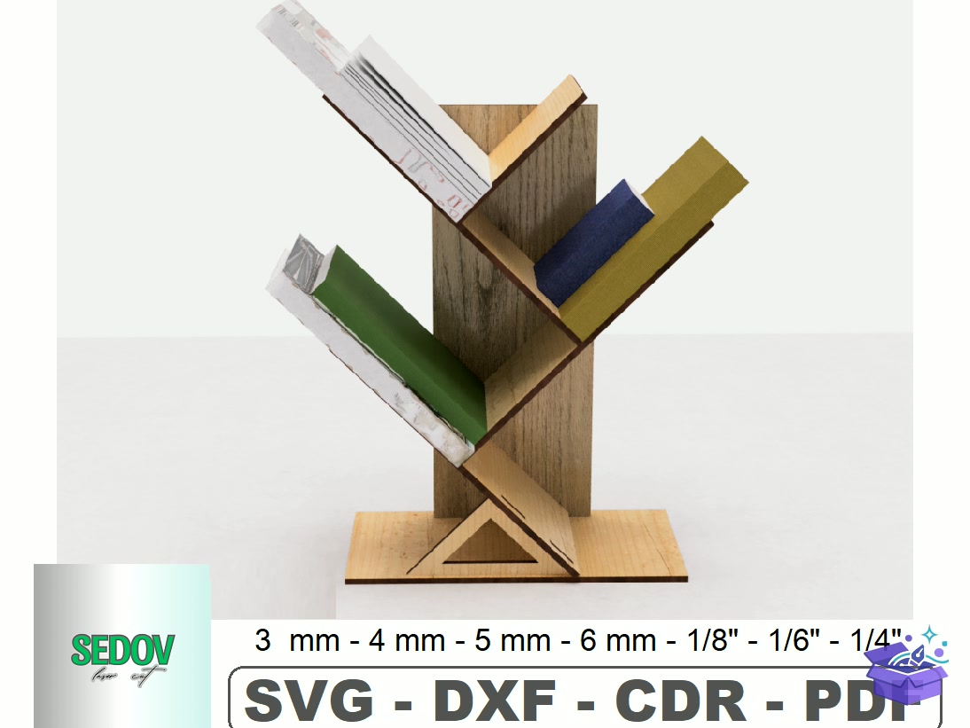 Desk Bookshelf Plans Laser - Lazer Kesim ve Çizim Dosyası (SVG, DXF, EPS, PNG) - Lazer Kesim Dosyaları İndir (DXF, SVG, EPS)