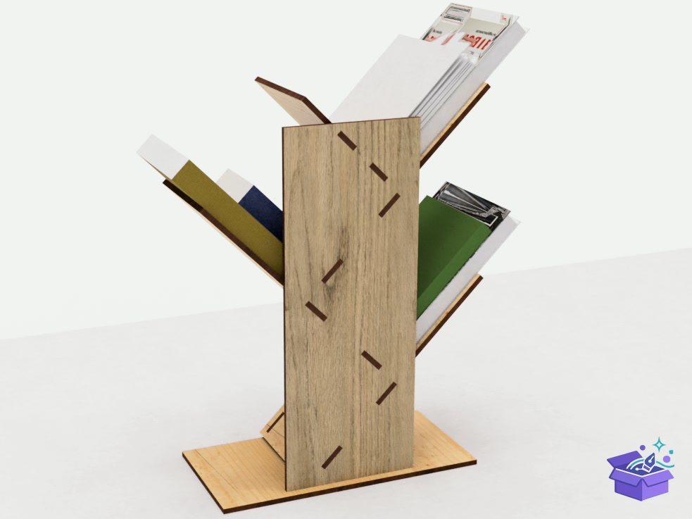 Desk Bookshelf Plans Laser - Lazer Kesim ve Çizim Dosyası (SVG, DXF, EPS, PNG) - detaylı önizleme 5