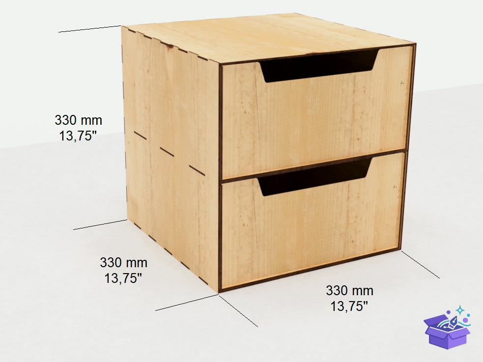 Lazer Kesim Drawer Organizer Or Chest - Lazer Kesim ve Çizim Dosyası (SVG, DXF, EPS, PNG) - detaylı önizleme 2