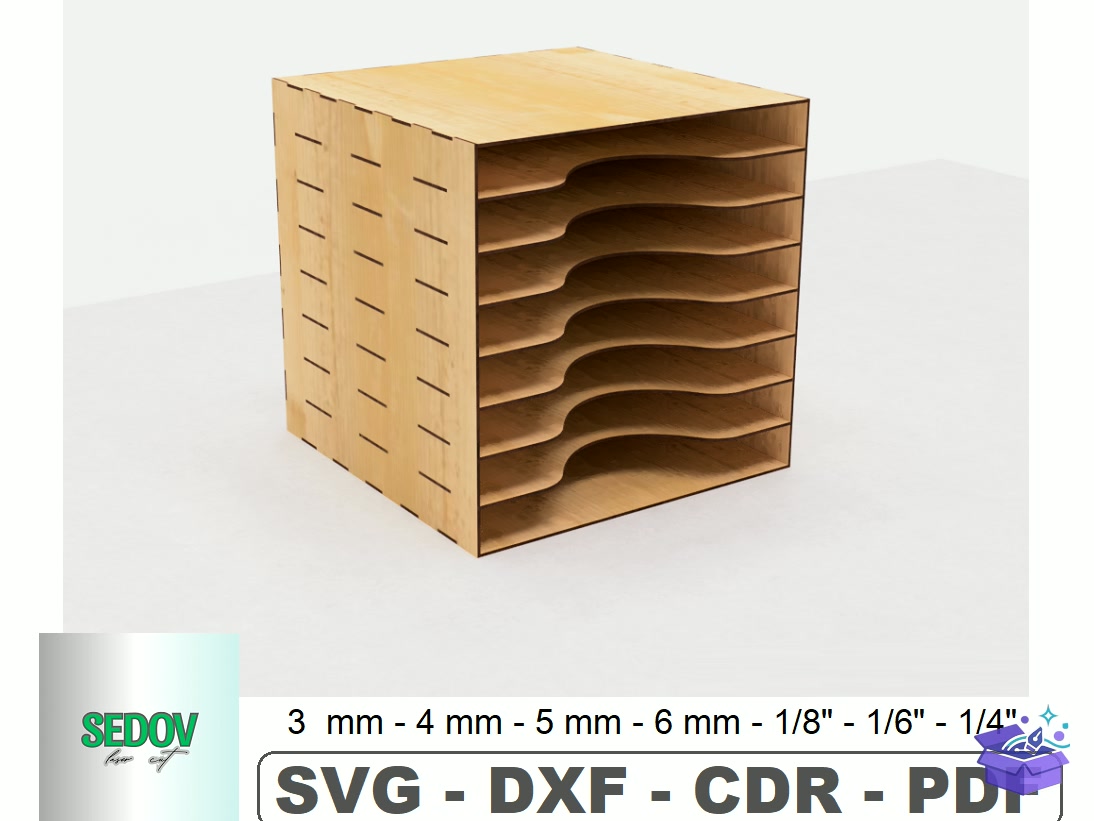 Office Document Organizer Lazer Kesim - Lazer Kesim ve Çizim Dosyası (SVG, DXF, EPS, PNG) - detaylı önizleme 5
