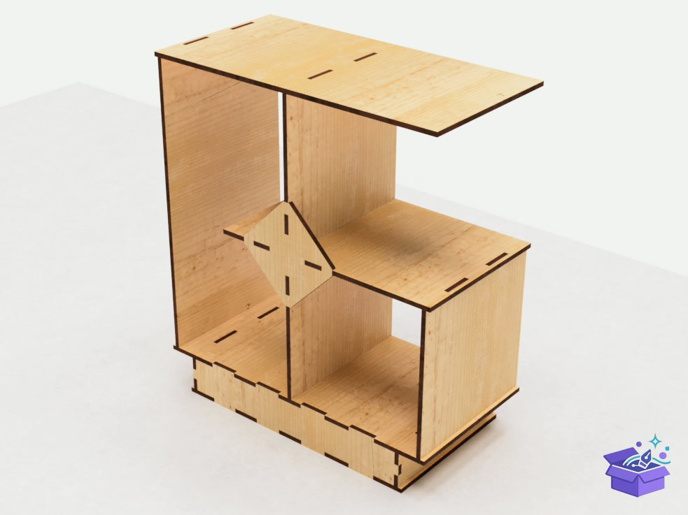 Table Bookshelf With Drawer Lazer Kesim - Lazer Kesim ve Çizim Dosyası (SVG, DXF, EPS, PNG) - detaylı önizleme 6