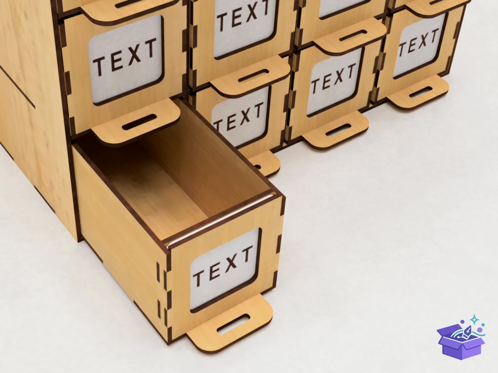 Organizer 16 Drawers Lazer Kesim - Lazer Kesim ve Çizim Dosyası (SVG, DXF, EPS, PNG) - detaylı önizleme 6