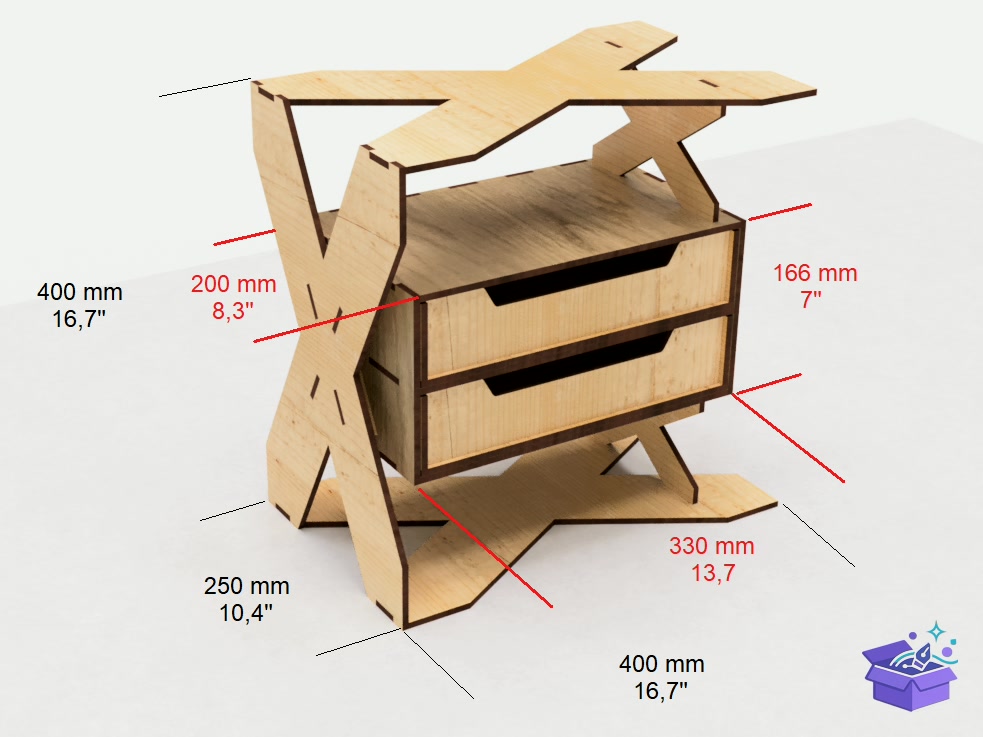 Desktop Organizer With Duvar Rafı Lazer Kesim - Lazer Kesim ve Çizim Dosyası (SVG, DXF, EPS, PNG) - detaylı önizleme 2
