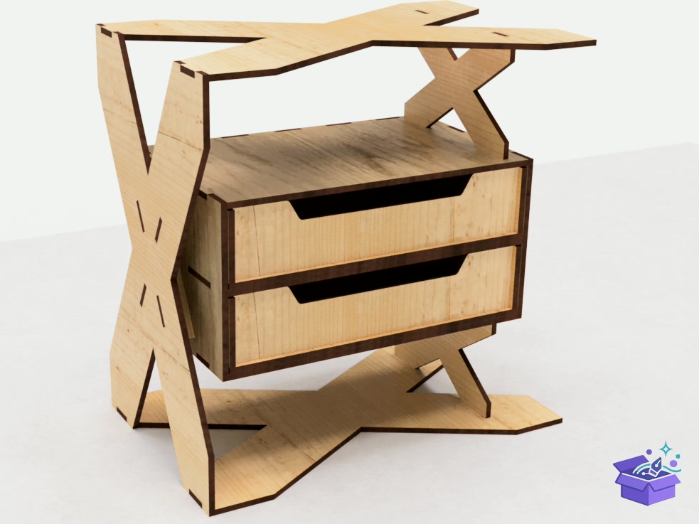 Desktop Organizer With Duvar Rafı Lazer Kesim - Lazer Kesim ve Çizim Dosyası (SVG, DXF, EPS, PNG) - detaylı önizleme 4