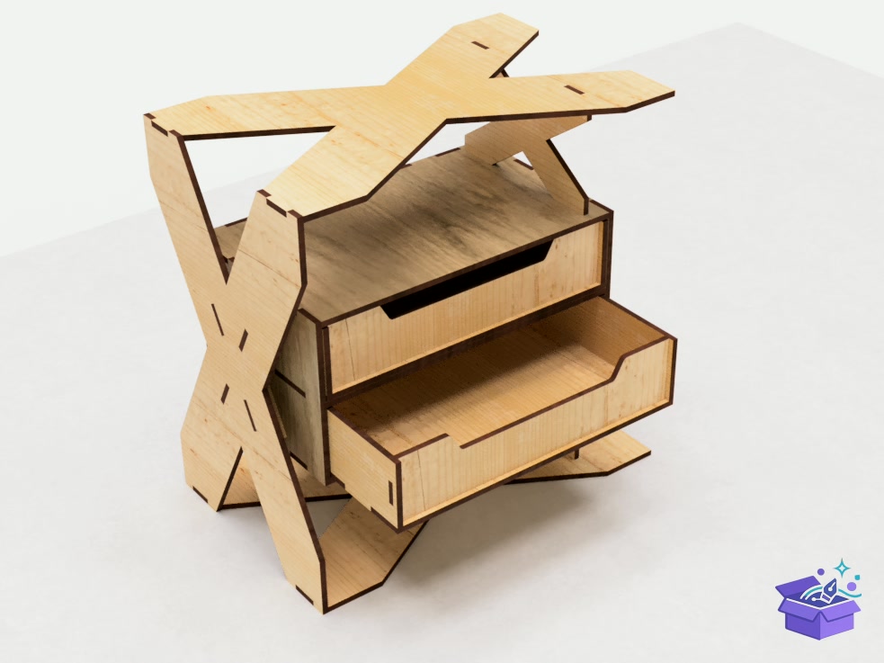 Desktop Organizer With Duvar Rafı Lazer Kesim - Lazer Kesim ve Çizim Dosyası (SVG, DXF, EPS, PNG) - detaylı önizleme 6